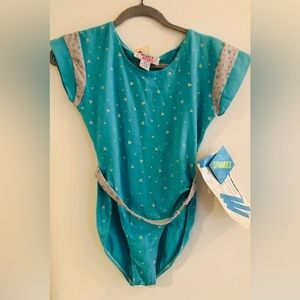 NWT NOS Vintage 1980s Leotard Jacques Moret Bodysuit Belt High Cut Womens Sz L